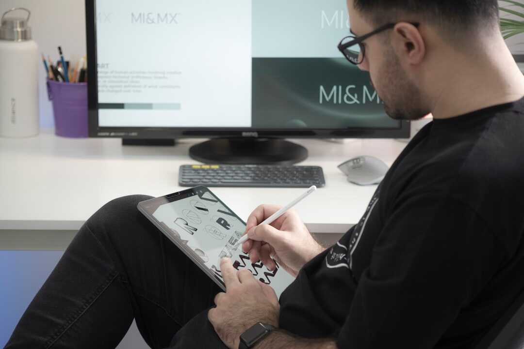 designer reviewing work